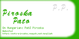 piroska pato business card